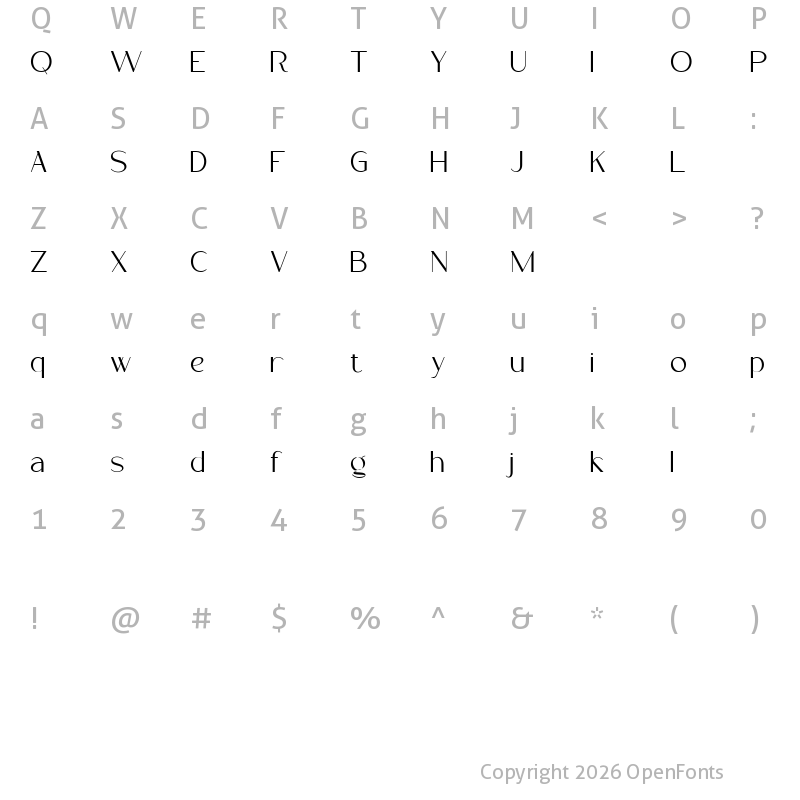 Character Map of Ragna Regular