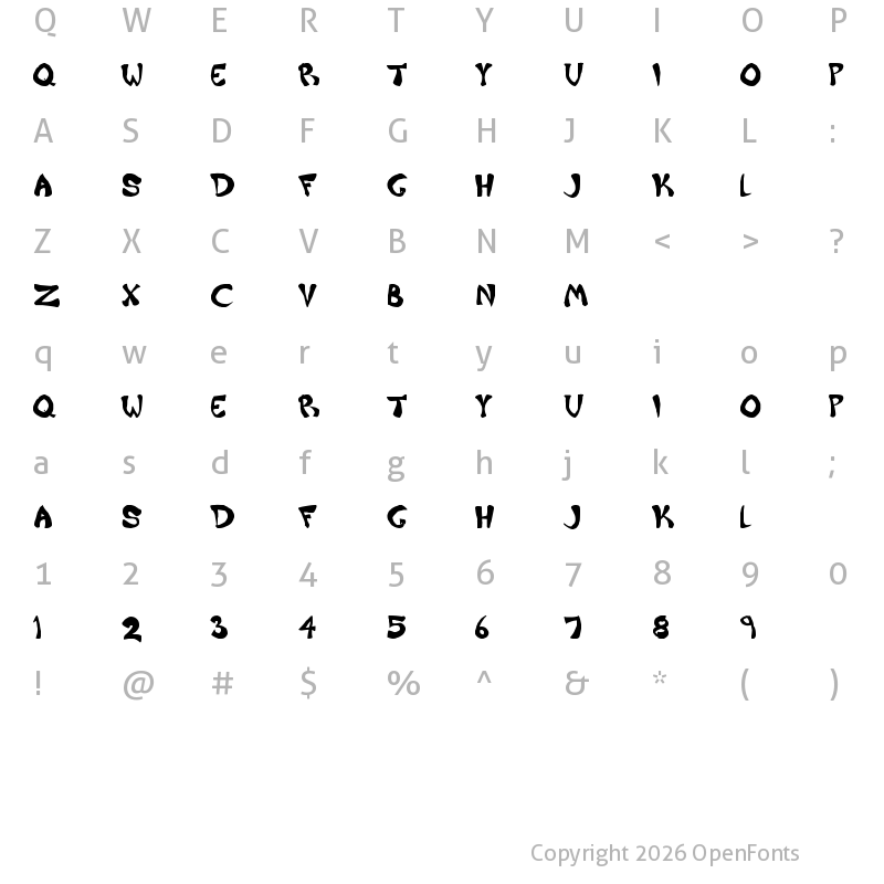 Character Map of Raiderz Regular