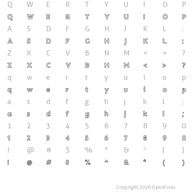 Character Map of Rain Outline