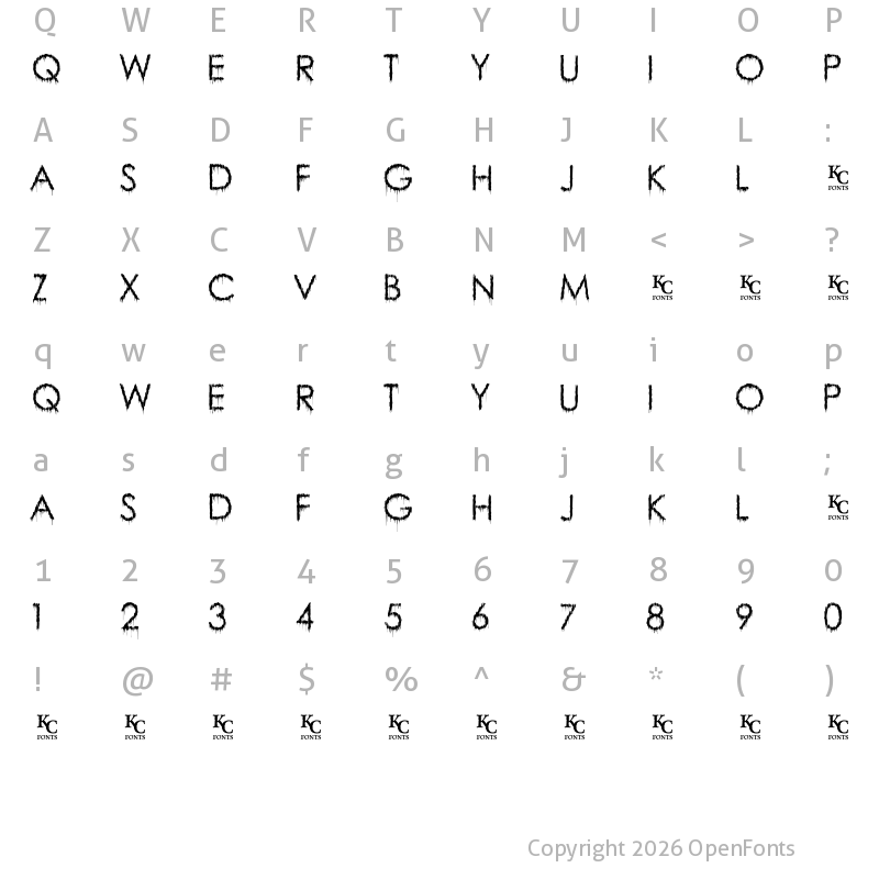 Character Map of Rainy Day Vandal Regular