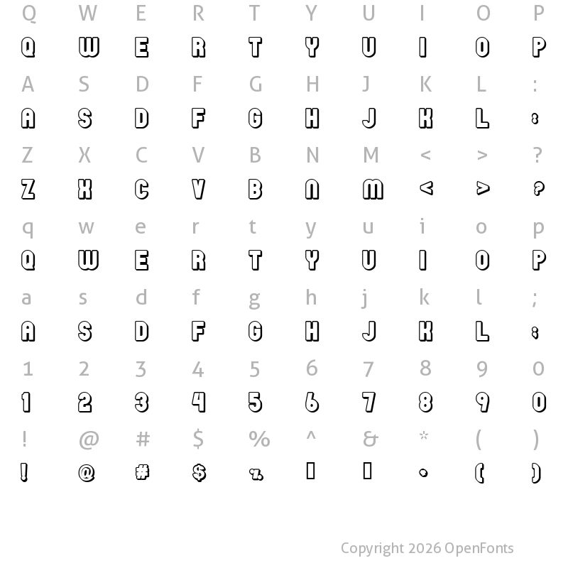 Character Map of Rainy Days Regular