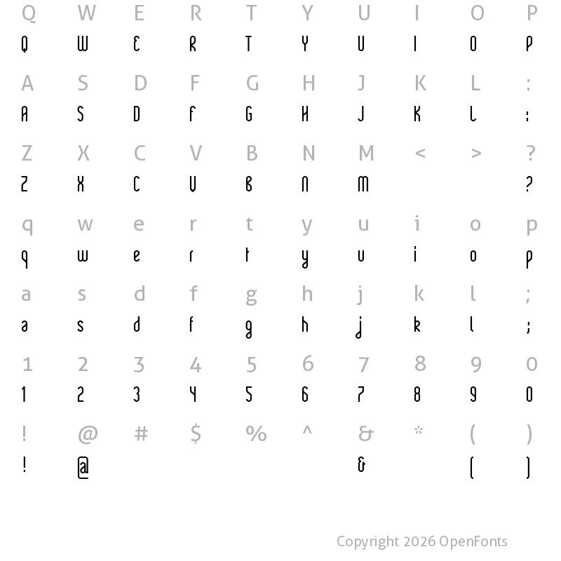 Character Map of Rajkeys Rajkeys