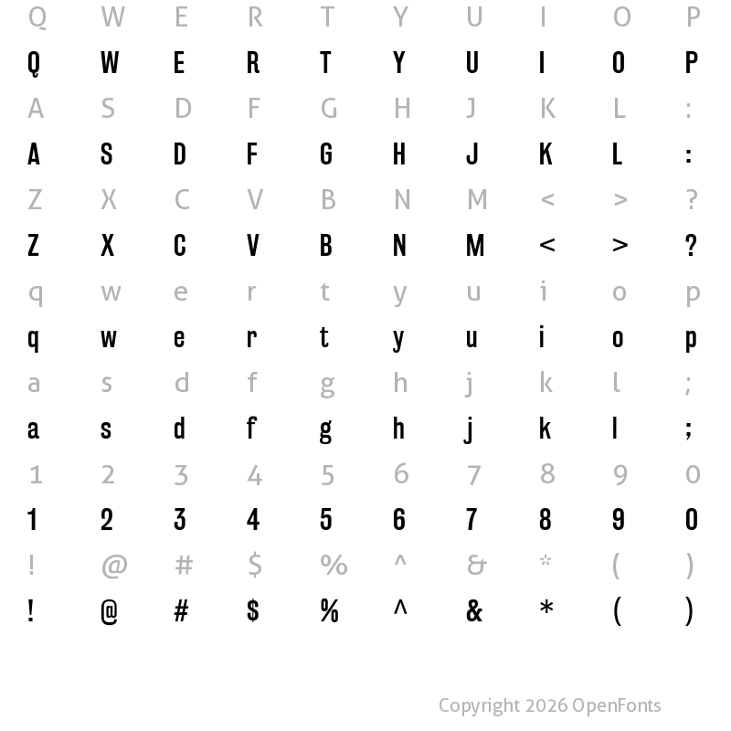 Character Map of Rakesly Regular