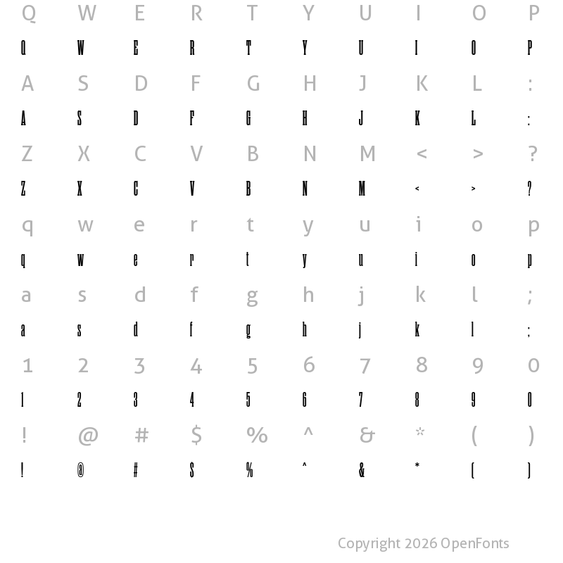 Character Map of Rama Slab C Bold