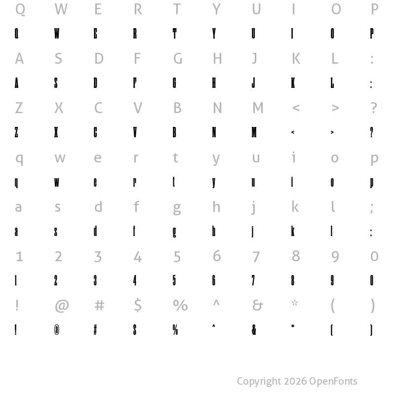 Character Map of Rama Slab C Heavy