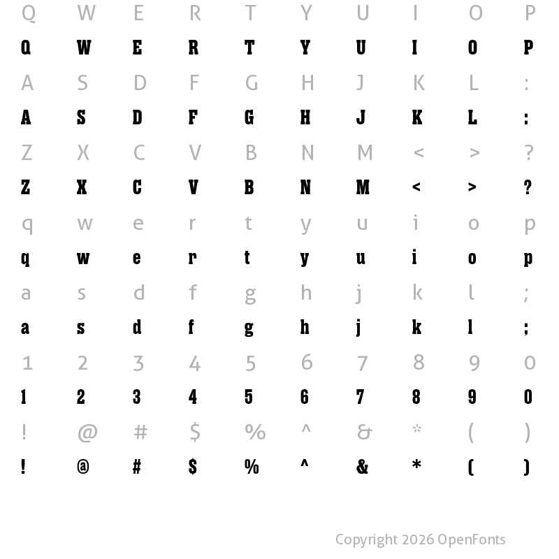 Character Map of Rama Slab E Bold