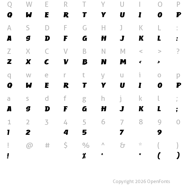 Character Map of Ramai Regular