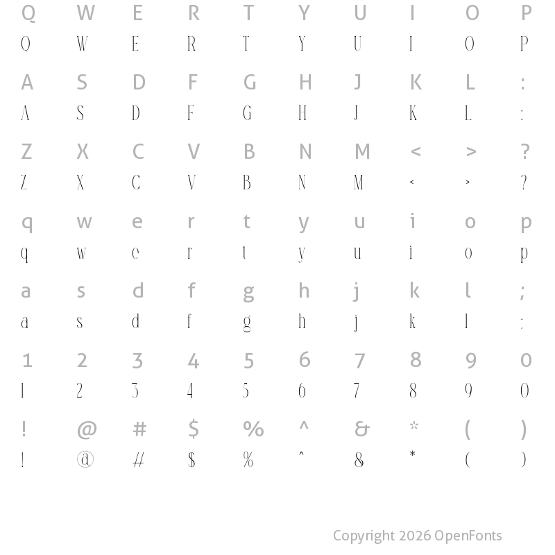 Character Map of Ramashinta Regular
