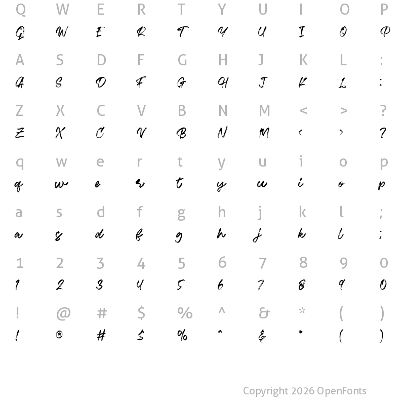 Character Map of Ramez Regular
