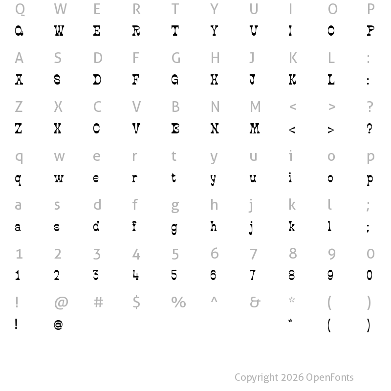Character Map of Ramp Regular