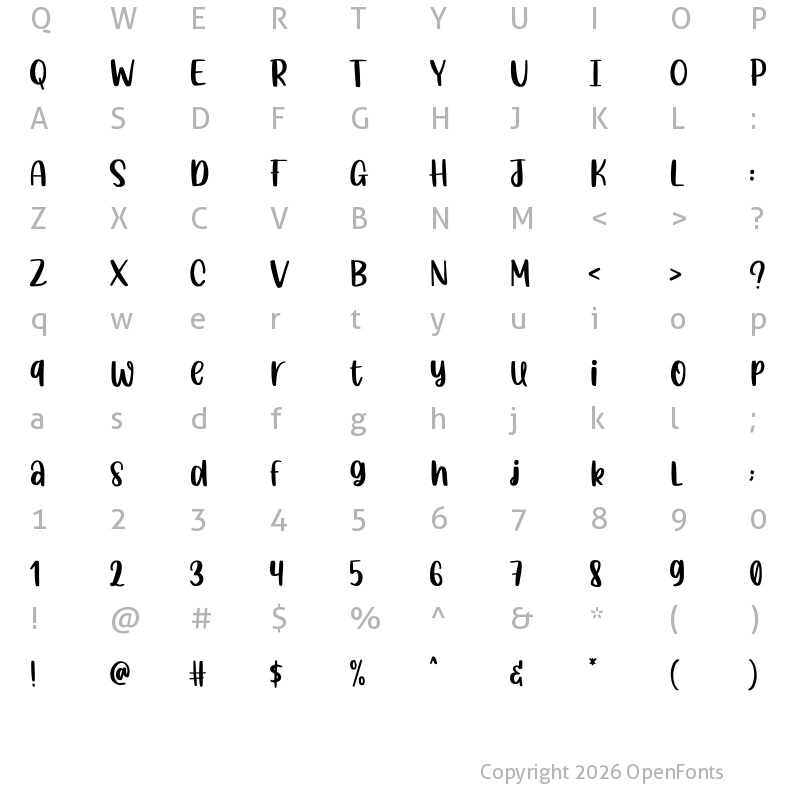 Character Map of Ranchos Regular