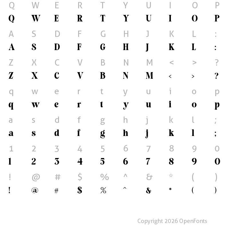 Character Map of Rangile Regular