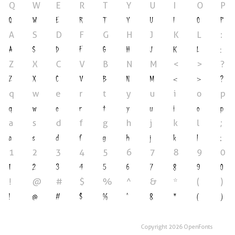 Character Map of Rankday Regular