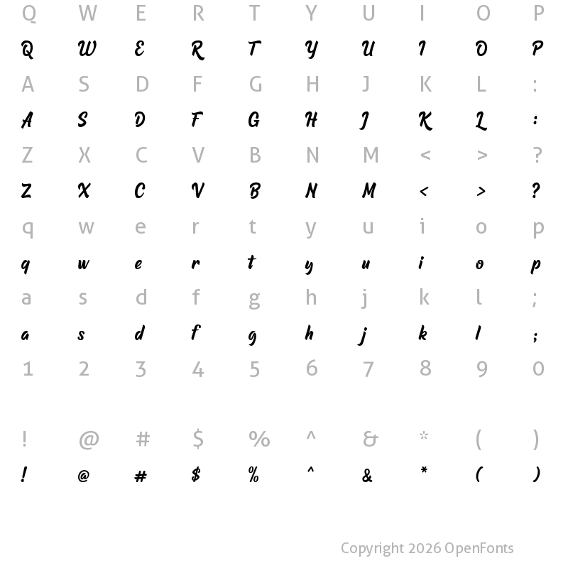Character Map of Raphtalia Regular