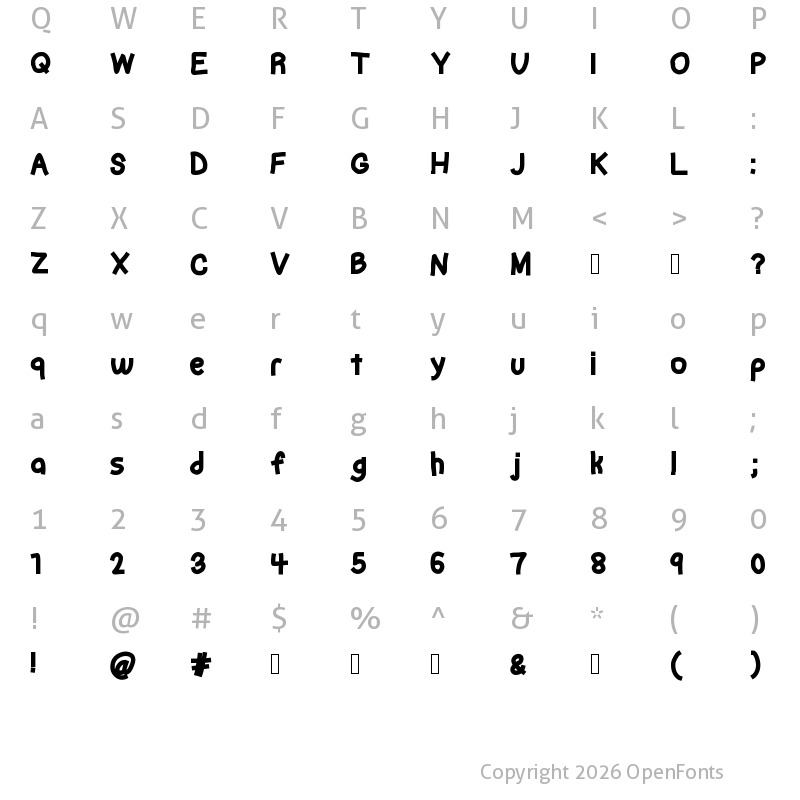 Character Map of rapid mental thursday bold Medium