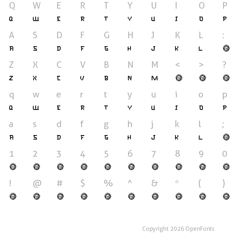 Character Map of Rapidtech Outline
