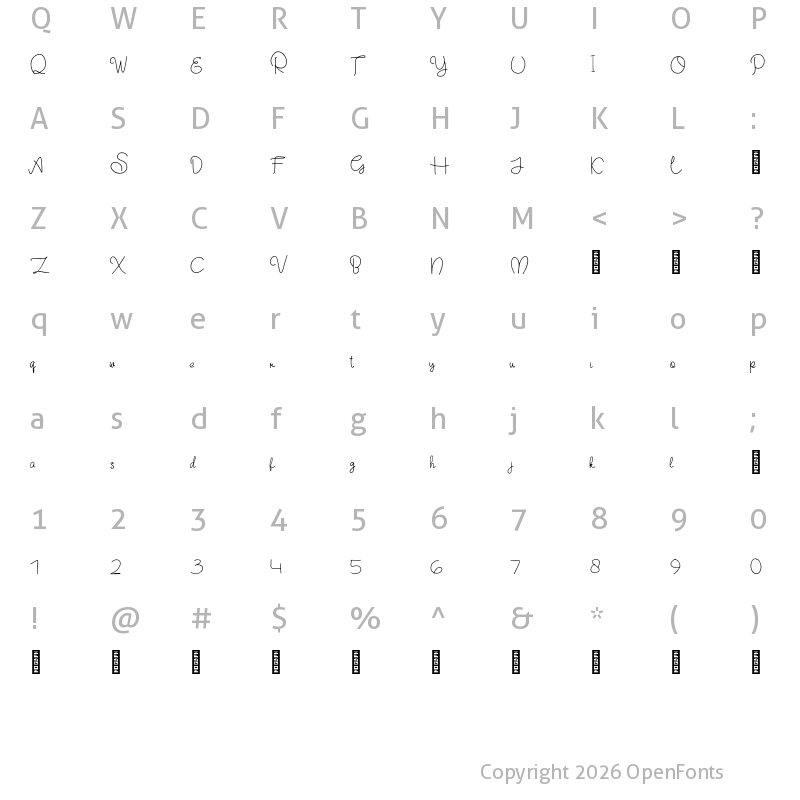 Character Map of Rapuntaz Personal Use Regular