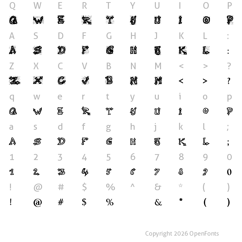 Character Map of Raslani Undaground Bold