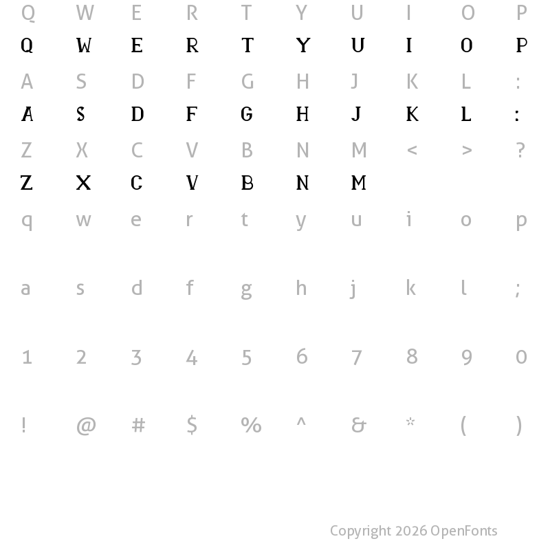 Character Map of RASMINA HS 60 Regular