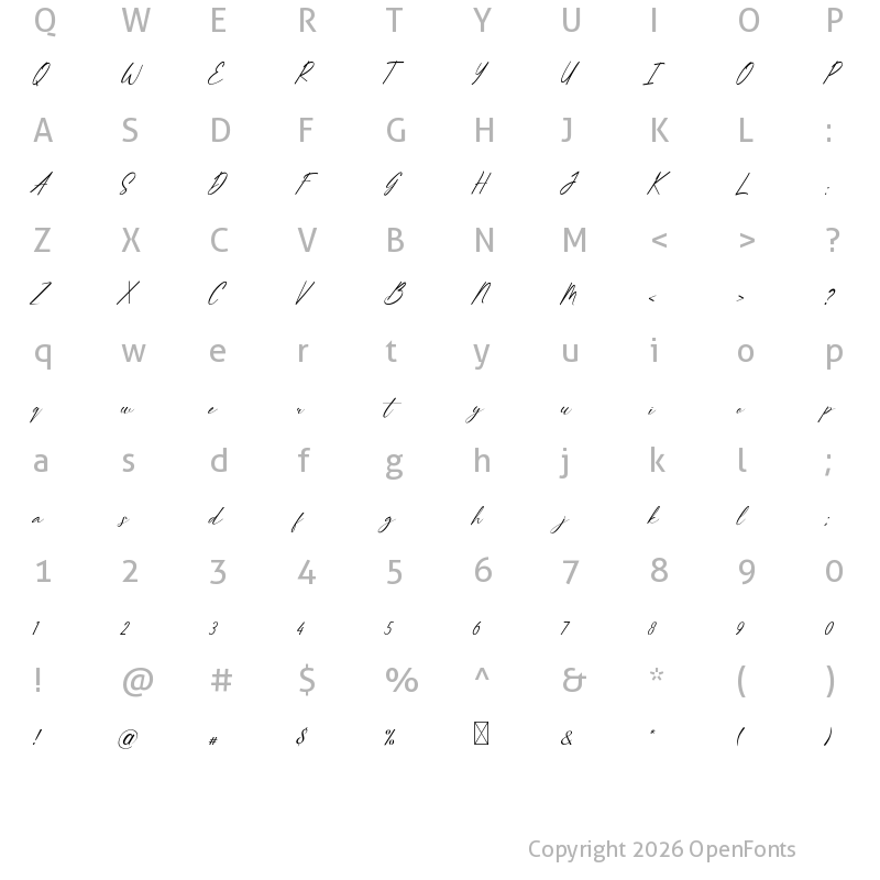 Character Map of RationaleSignature Script