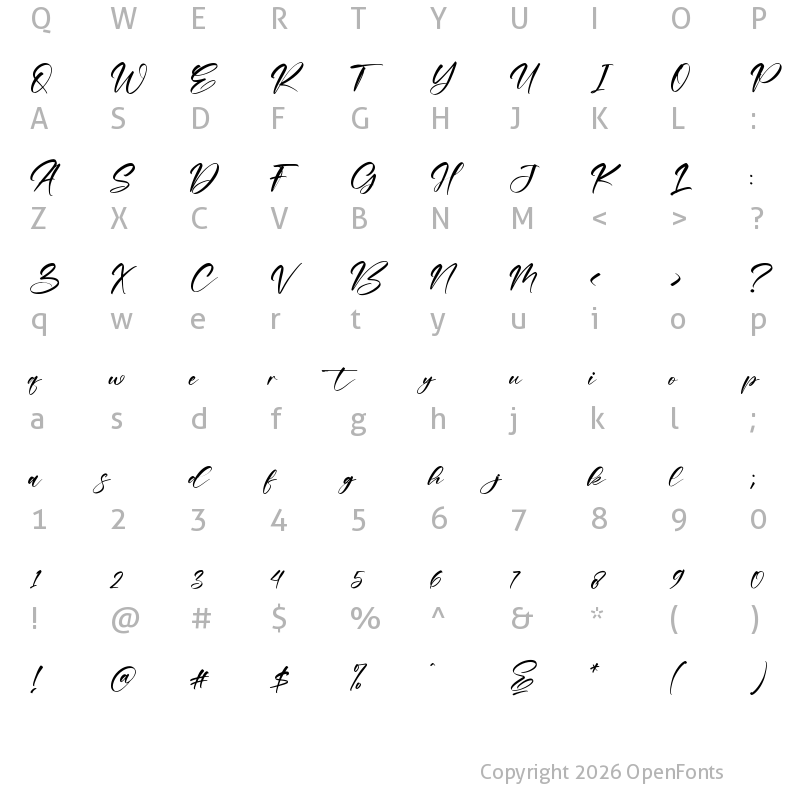 Character Map of Raylight Regular