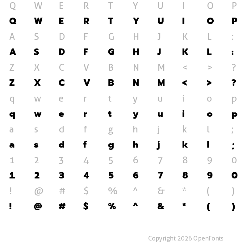 Character Map of Readiness ExtraBold