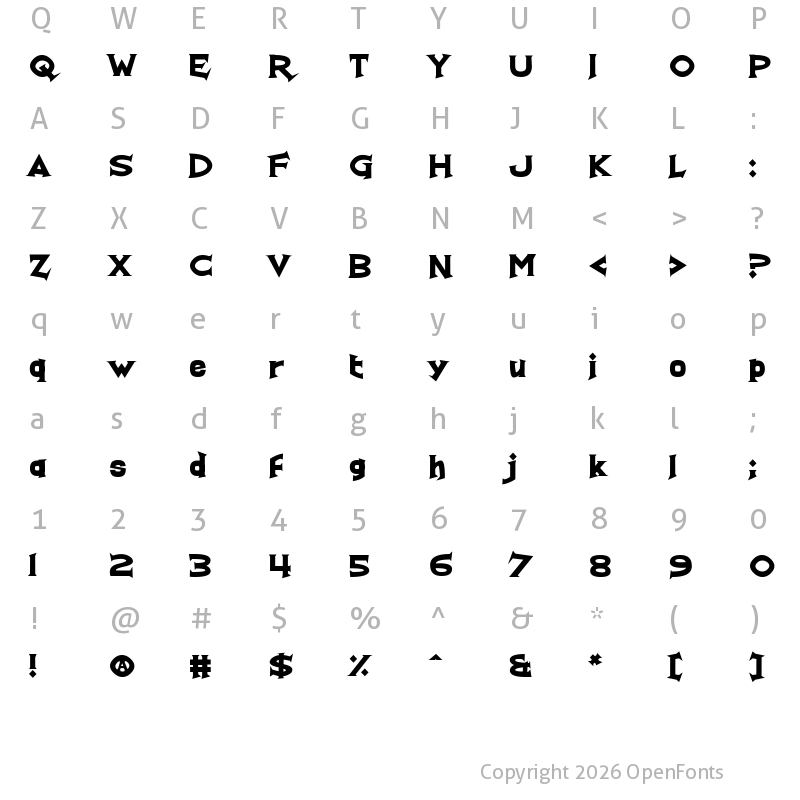 Character Map of Real Fun Time Regular