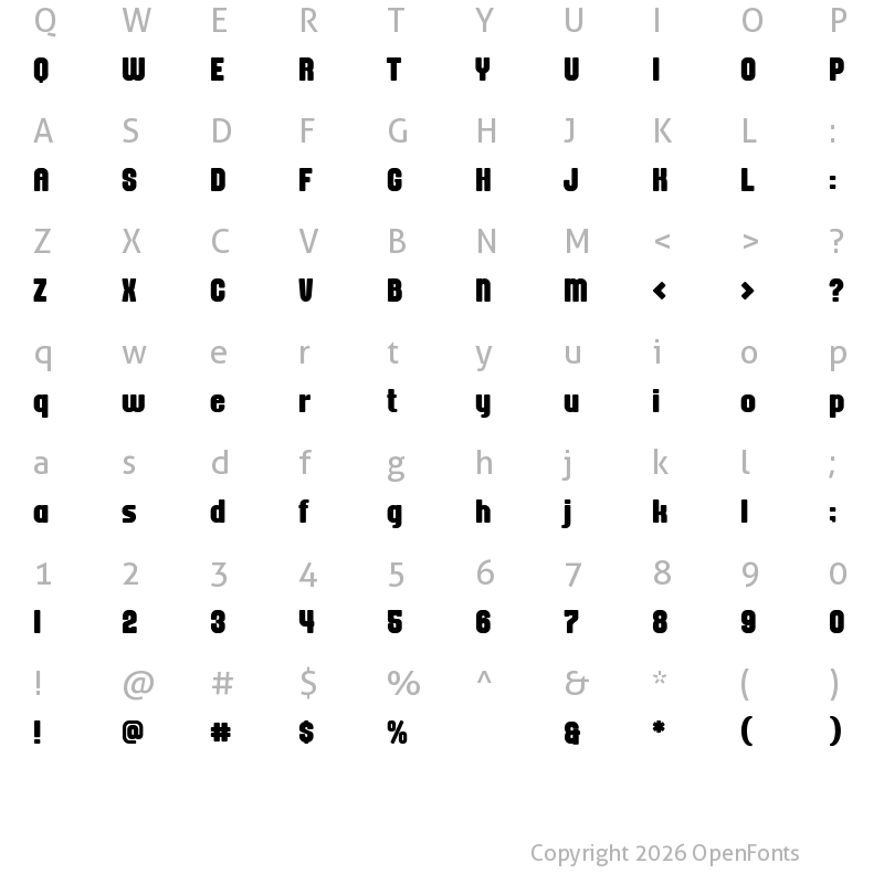 Character Map of Recky Regular