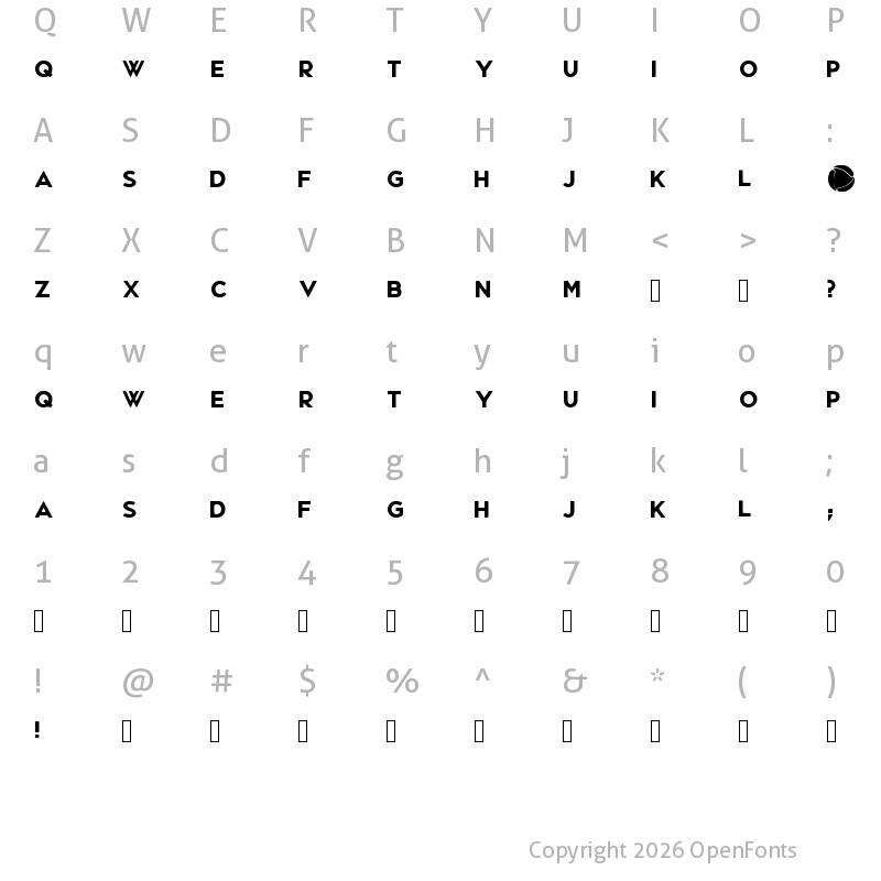 Character Map of Recordtipos Regular