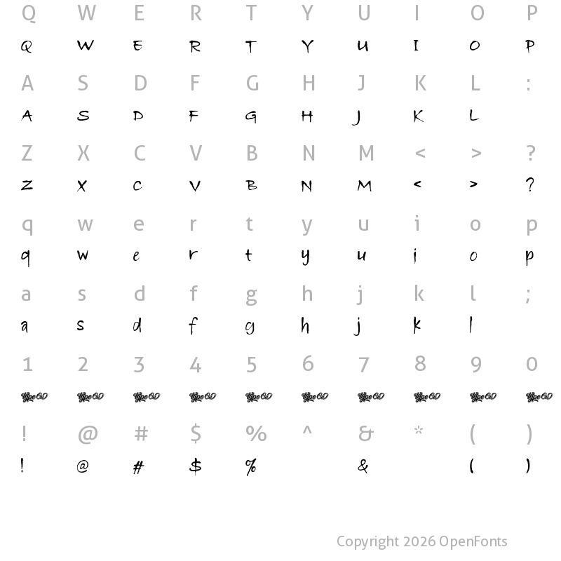 Character Map of Red Smoke Regular