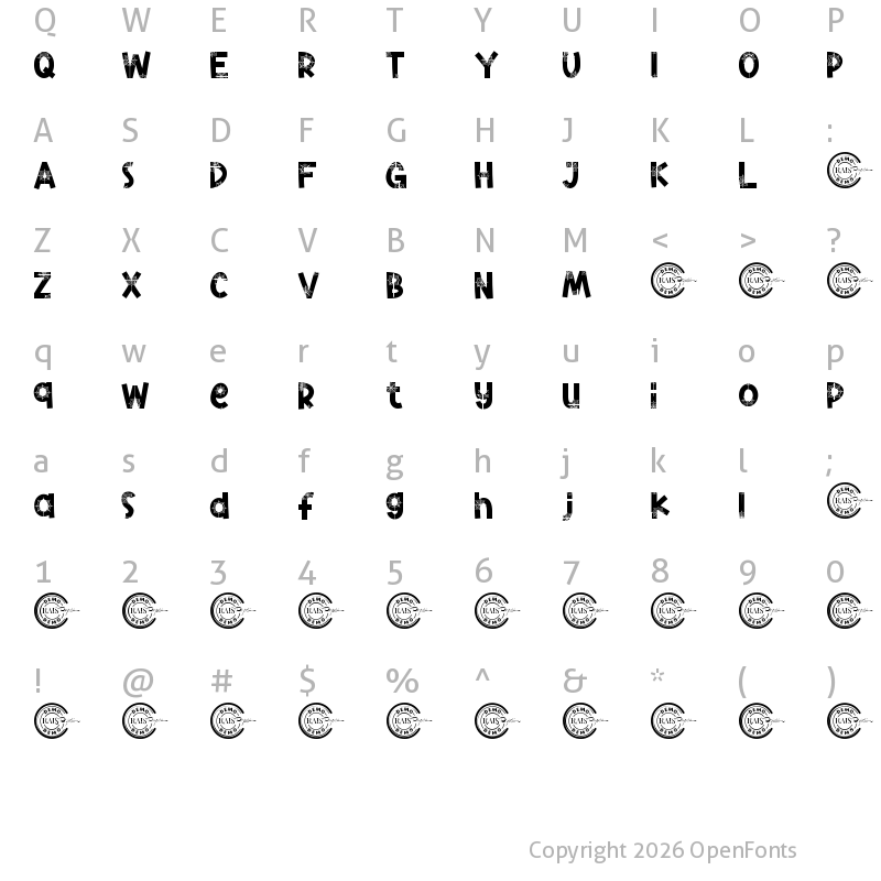 Character Map of Red Spider Demo Regular