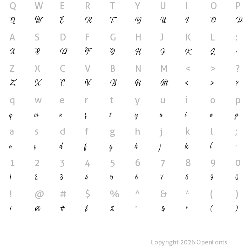 Character Map of Redberries Regular