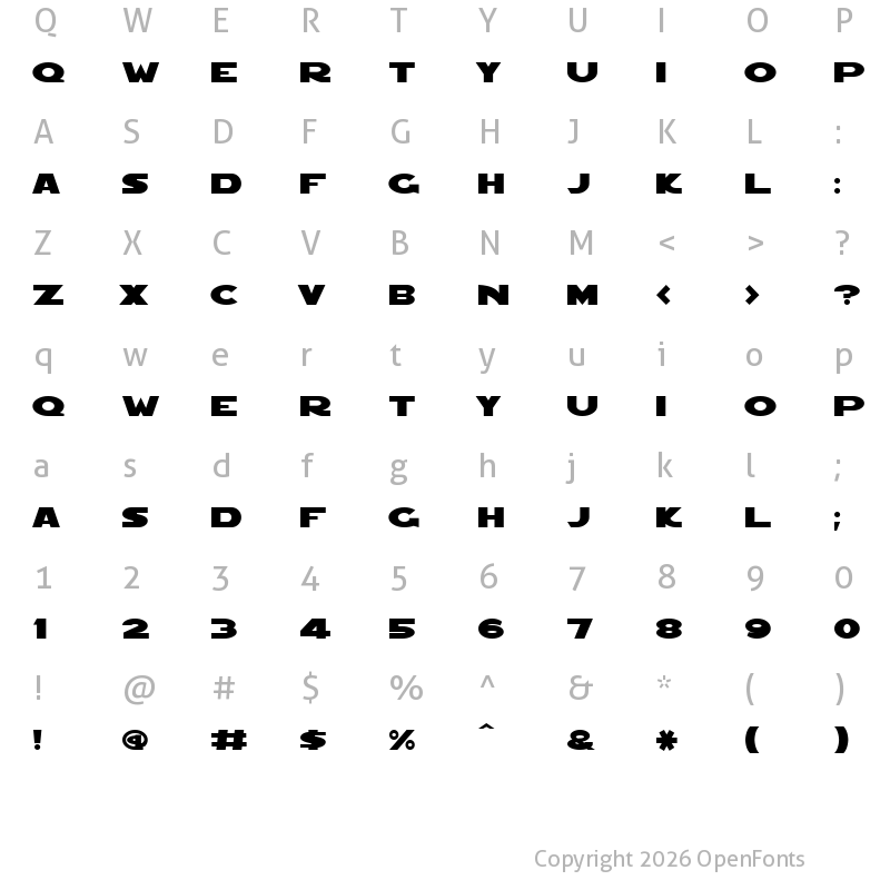 Character Map of RedFive Regular