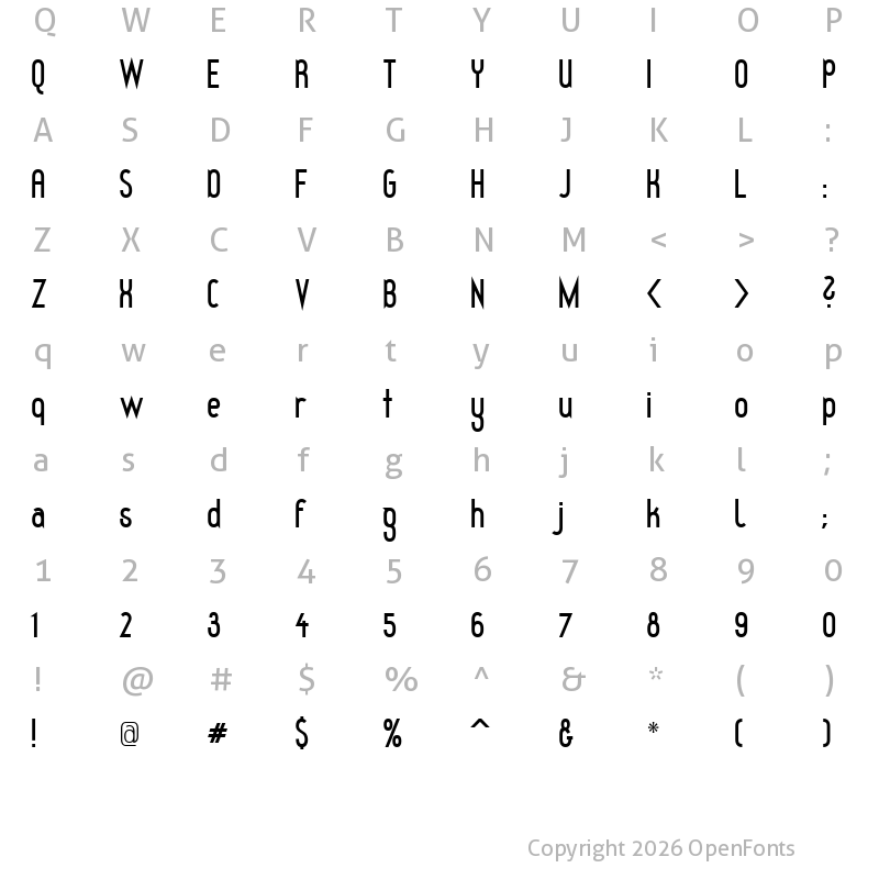 Character Map of Redhead Goddess Bold