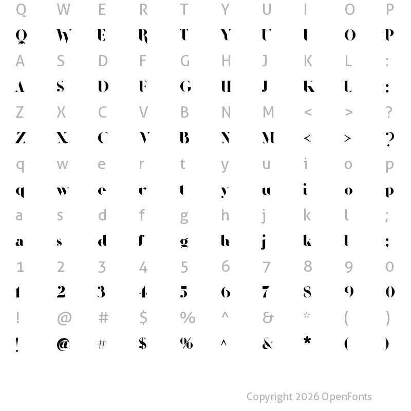 Character Map of Redland Black