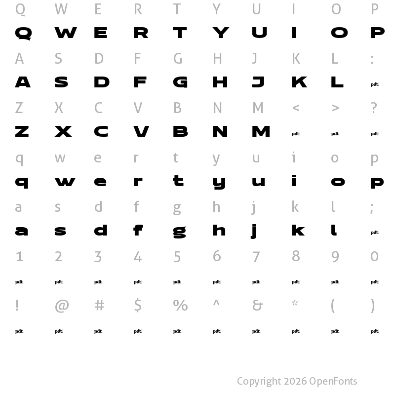 Character Map of REDOB trial Regular