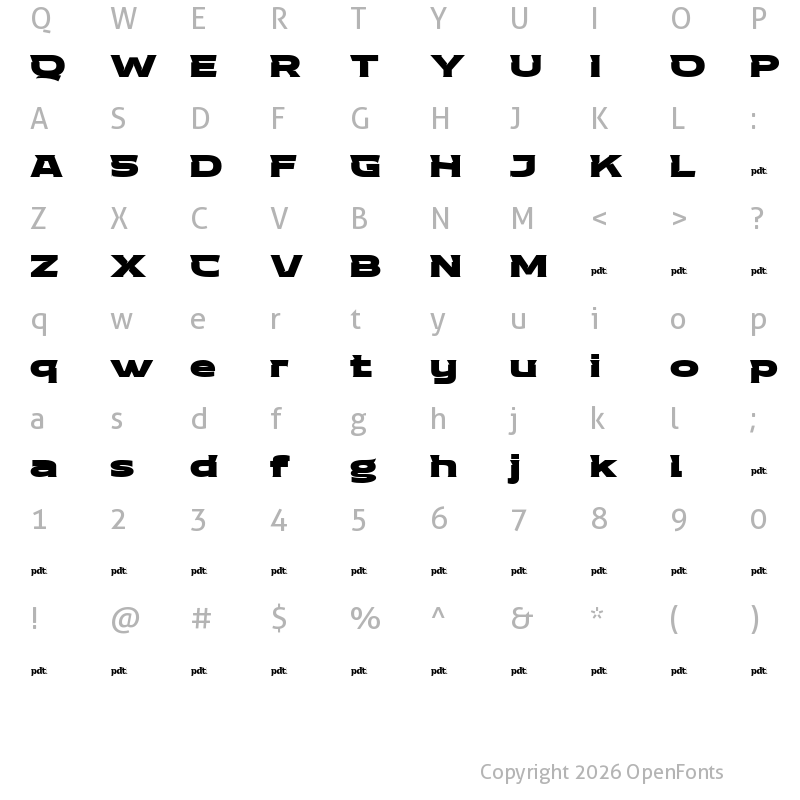 Character Map of REDOB trial Serif