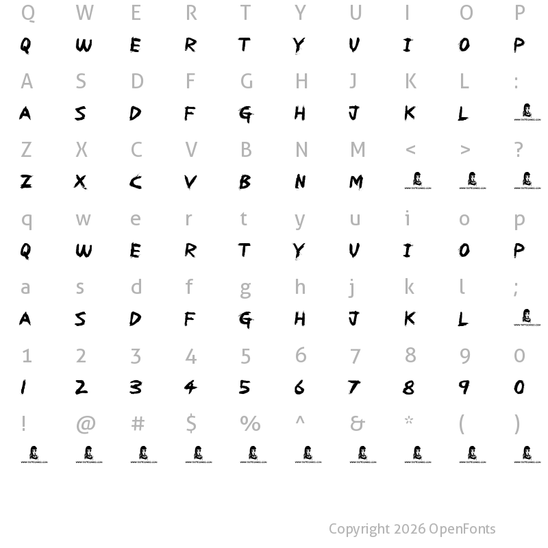Character Map of REDRUM Regular