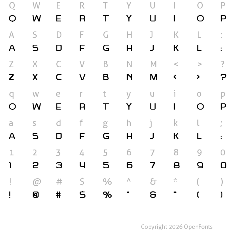 Character Map of Redsans Regular