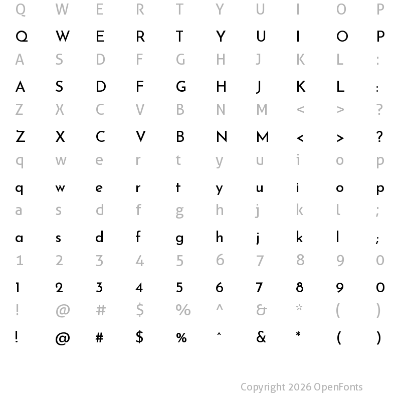 Character Map of Reem Kufi Fun Regular
