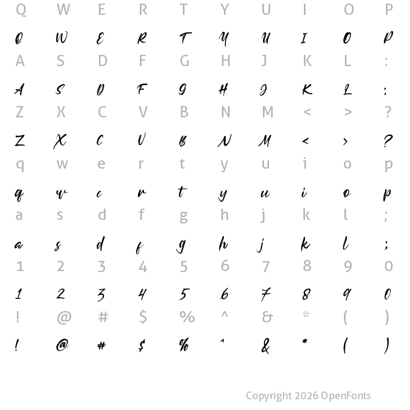 Character Map of Reemblechiss Regular