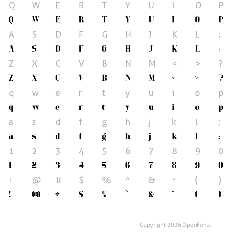 Character Map of Refita Regular