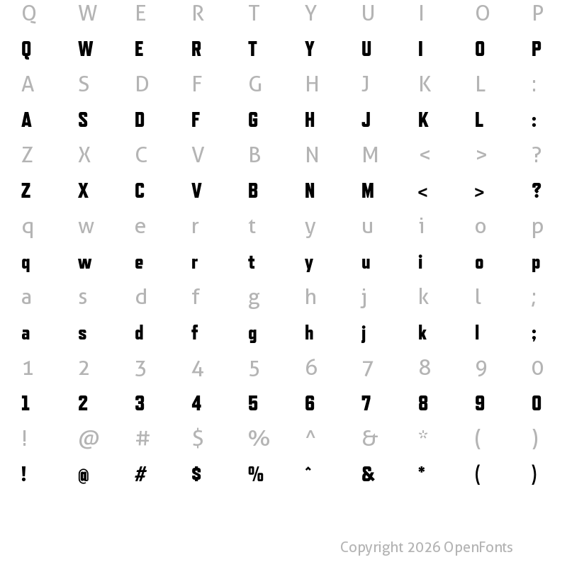 Character Map of Refrigerator Deluxe Heavy