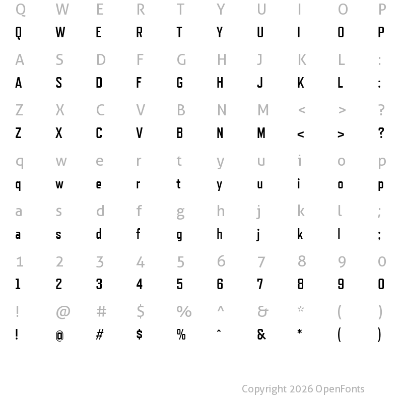 Character Map of RefrigeratorDeluxeW01-Bold Regular