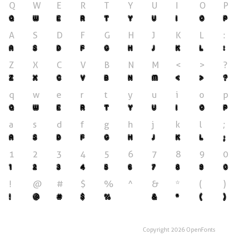 Character Map of Reglisse Regular