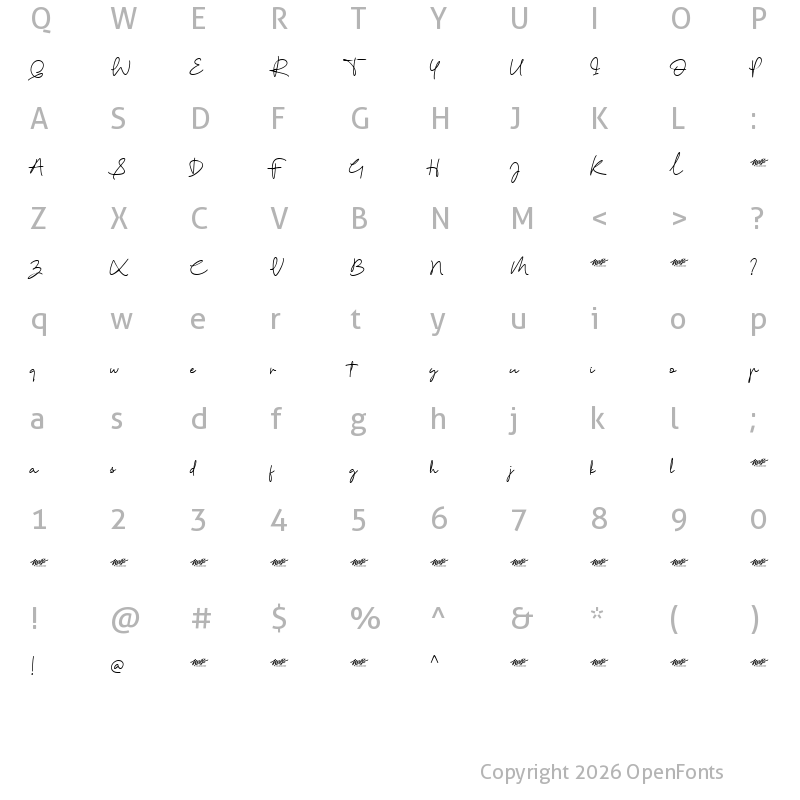 Character Map of Reinata Demo