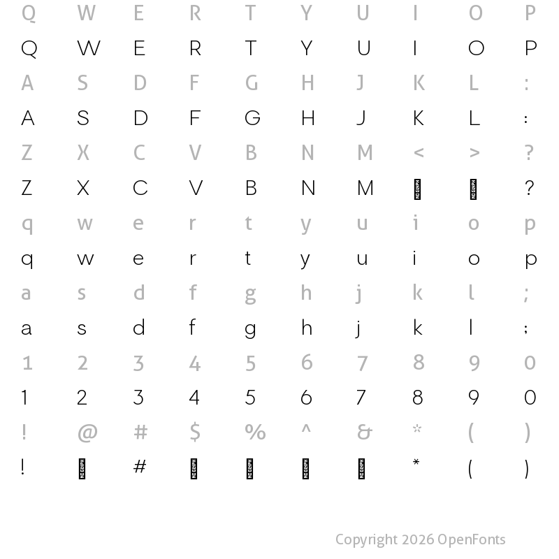 Character Map of Relevance Light
