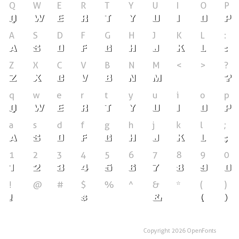 Character Map of Relief Grotesk Extended
