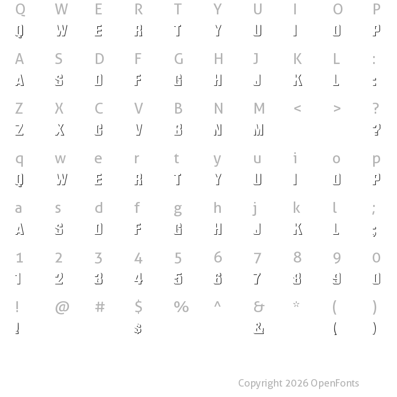 Character Map of Relief Grotesk Regular
