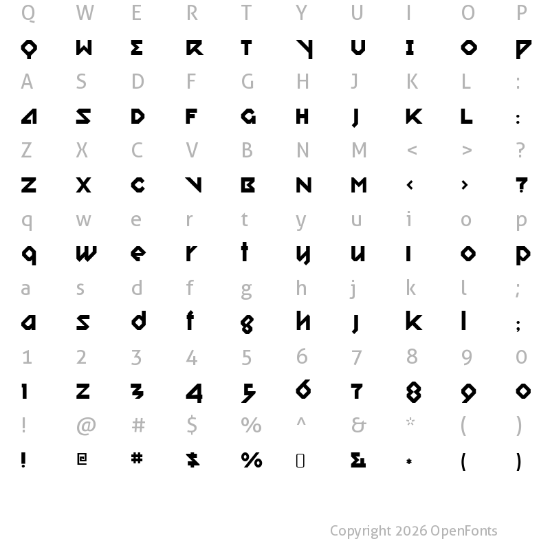 Character Map of Relish Gargler Regular